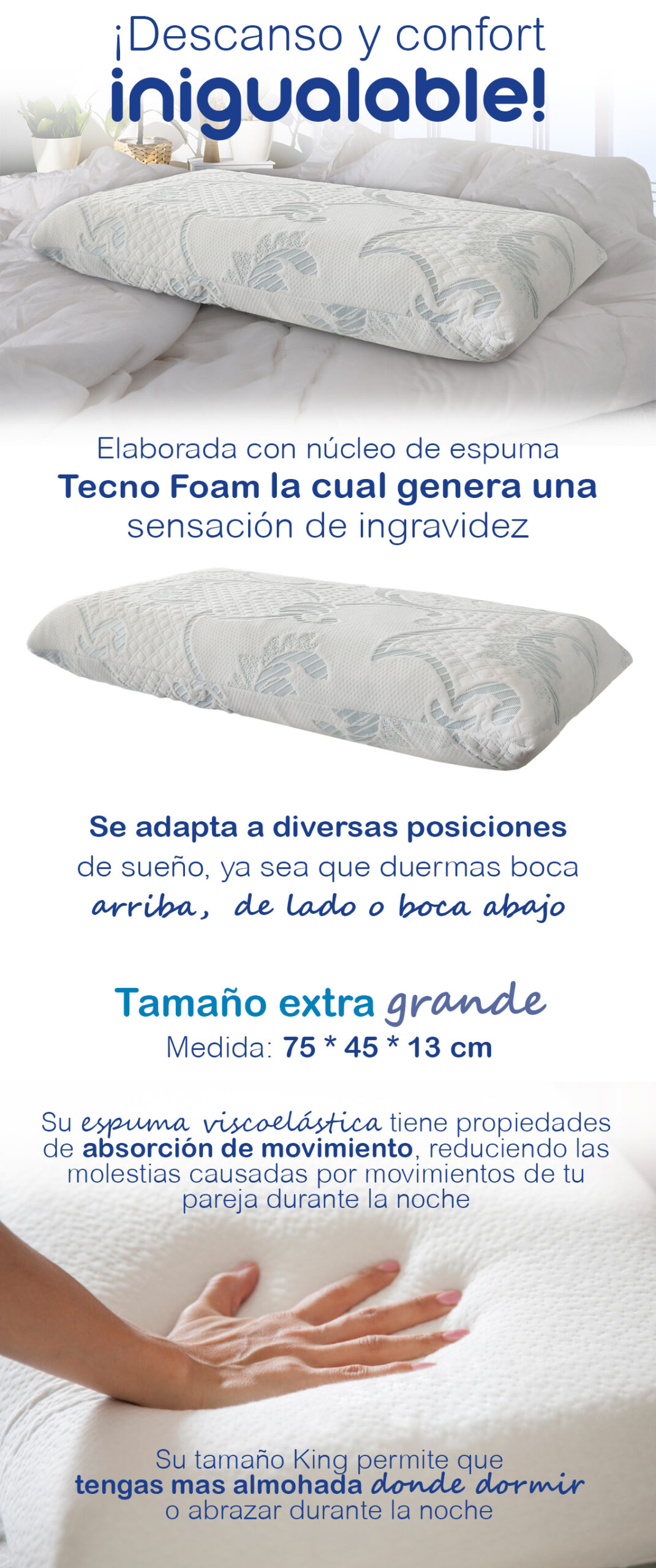 Almohada King Viscoelástica (Family) Colchones Happy Sleep